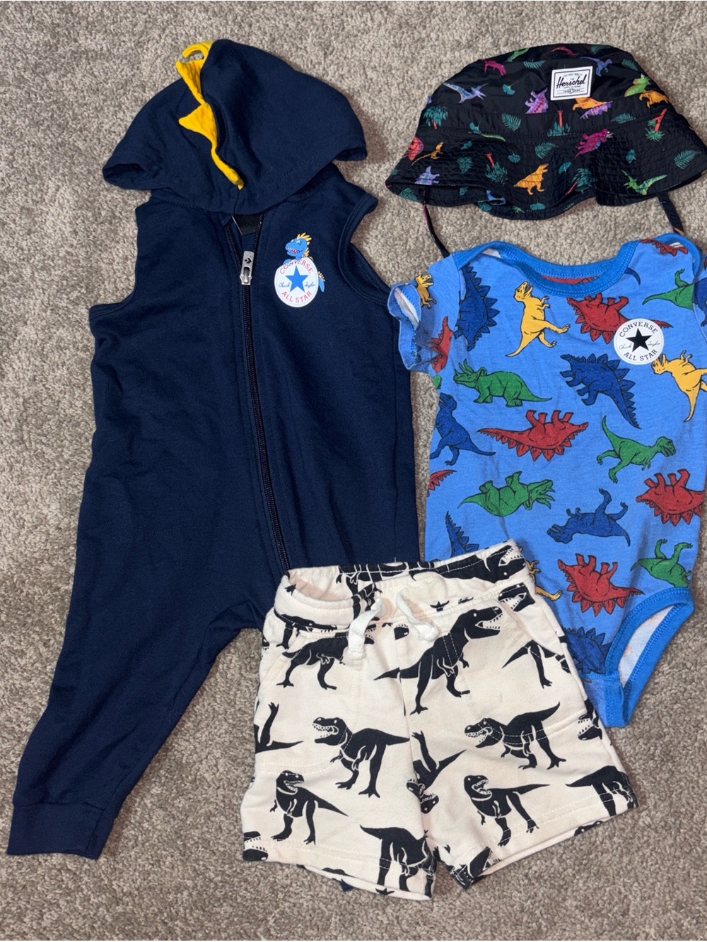 Converse Baby Dino Set - Navy, Blue, Black, Cream